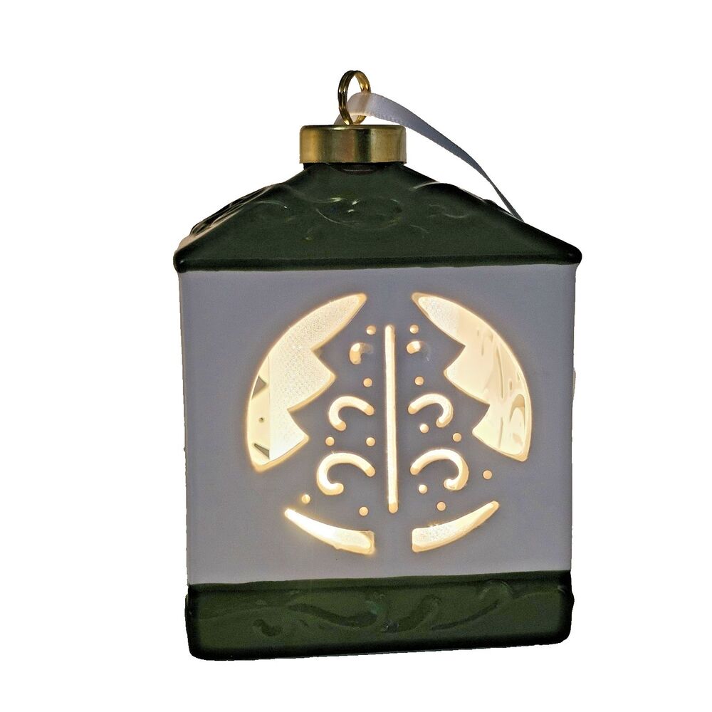 Lightscapes Ceramic Christmas Ornament, Set to White, Changing Colors, No Light